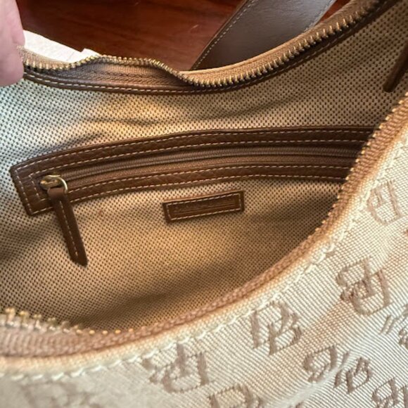 Dooney & Bourke Vintage Brown and Tan DB Monogram Shoulder bag - Picture 8 of 14
